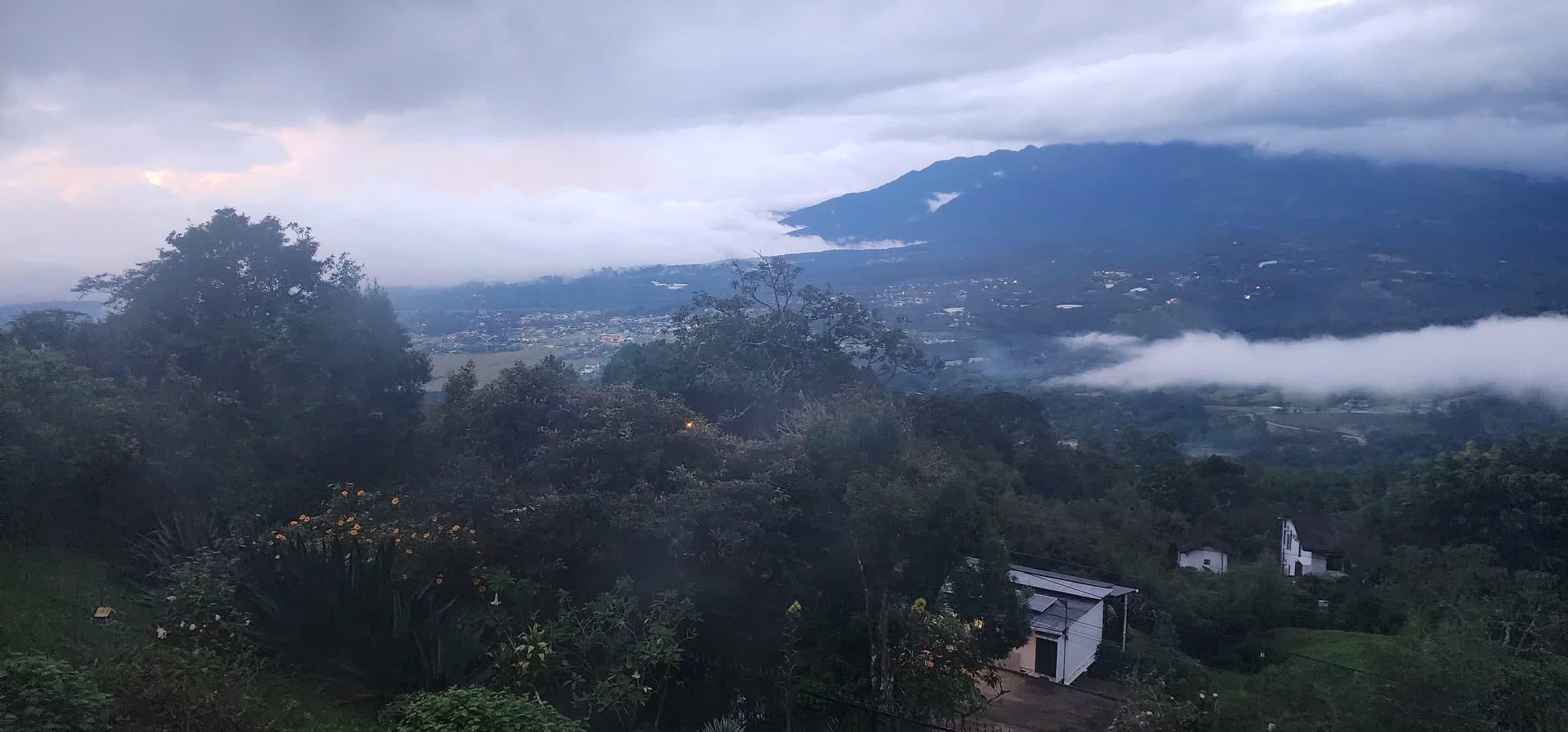 Misty morning over the coffee highlands of Boquete, Panama